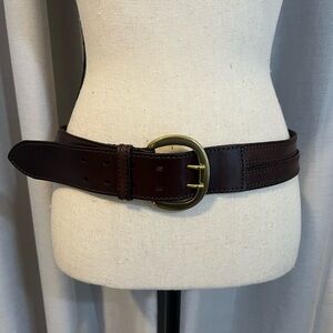 Linea Pelle Dark Brown Belt with Gold Buckle